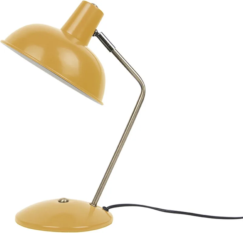 Tafellamp Hood - Metaal mat Kerriegeel - 37,5x19,5cm - Scandinavisch von Leitmotiv in Gelb – Produktfoto
