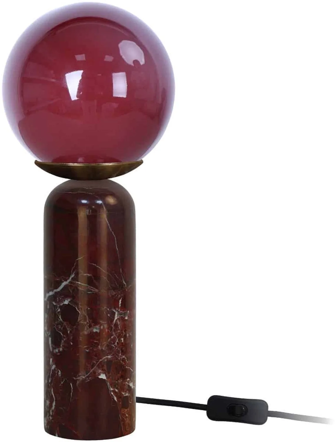 Tafellamp Lazio Sphere - Bordeauxrood - 15x15x38cm - Scandinavisch by Leitmotiv in Red – product photo