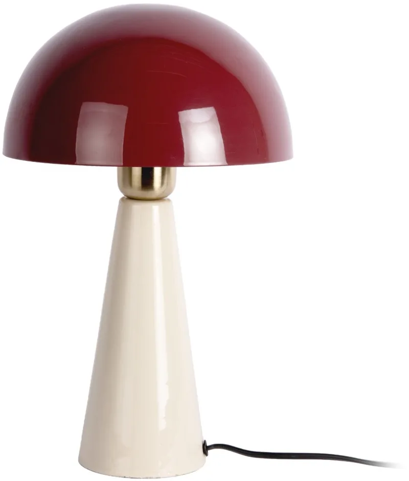 Tafellamp Prague - Gebroken wit/Rood - 20x20x30cm - Scandinavisch de Leitmotiv en Blanc – photo du produit