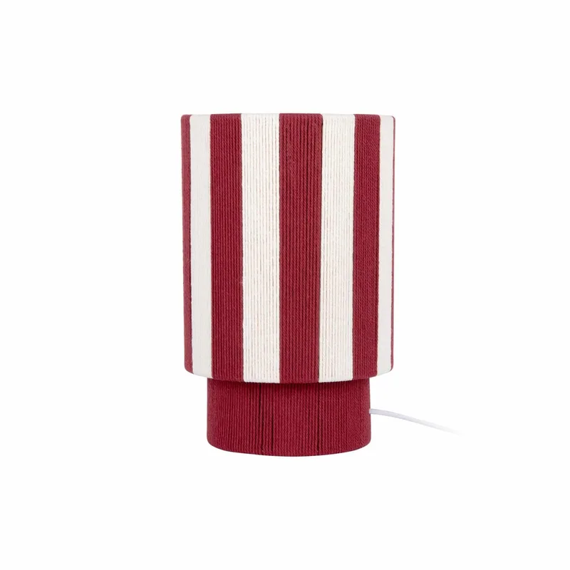 Tafellamp Vienna Stripes - Bordeauxrood - 22x22x35cm - Scandinavisch van Leitmotiv in Rood – productfoto