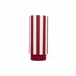 Tafellamp Vienna Stripes - Bordeauxrood - 25x25x58cm - Scandinavisch von Leitmotiv in Rot – Produktfoto 1 von 2
