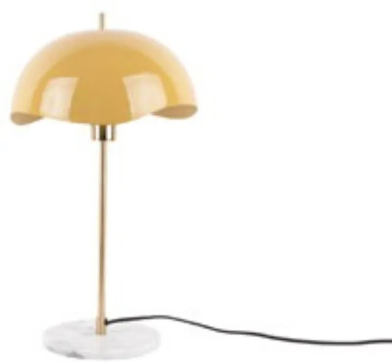 Tafellamp Waved Dome - 30x30x56cm - Modern van Leitmotiv in Geel – productfoto