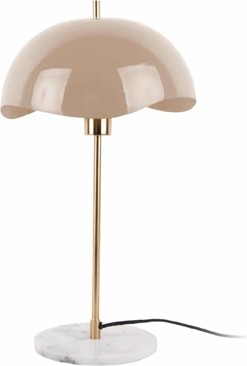 Tafellamp Waved Dome - 30x30x56cm - Scandinavisch by Leitmotiv in Brown – product photo