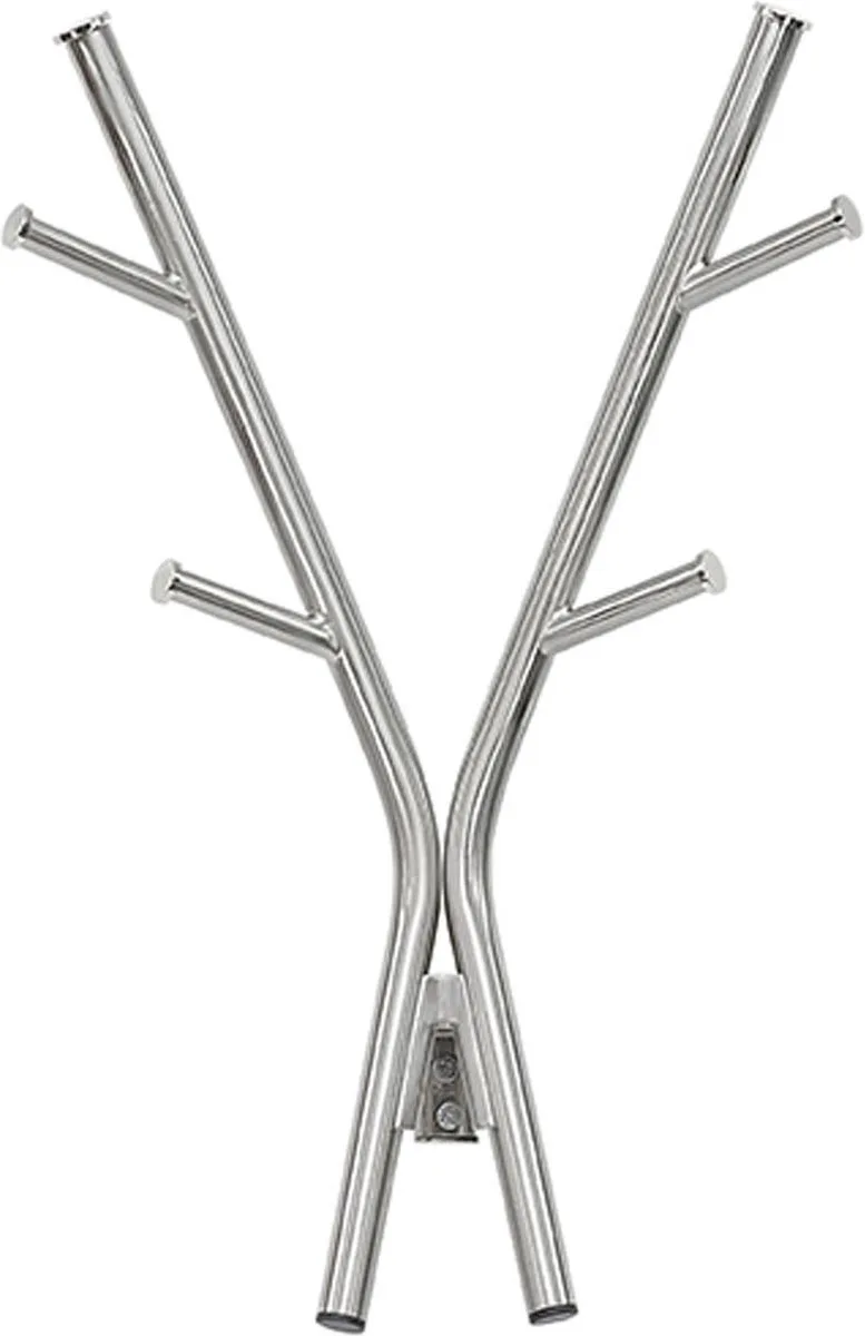 Wandkapstok Deer - Staal Satijn Nikkel - 47,7x11,8x29cm van Leitmotiv in Grijs – productfoto
