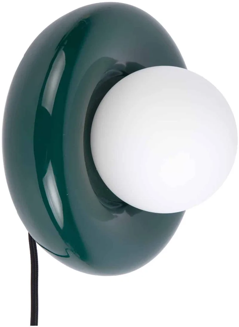 Wandlamp Catania Ring - Diepgroen - 17x19x19cm - Binnen Scandinavisch by Leitmotiv in Green – product photo