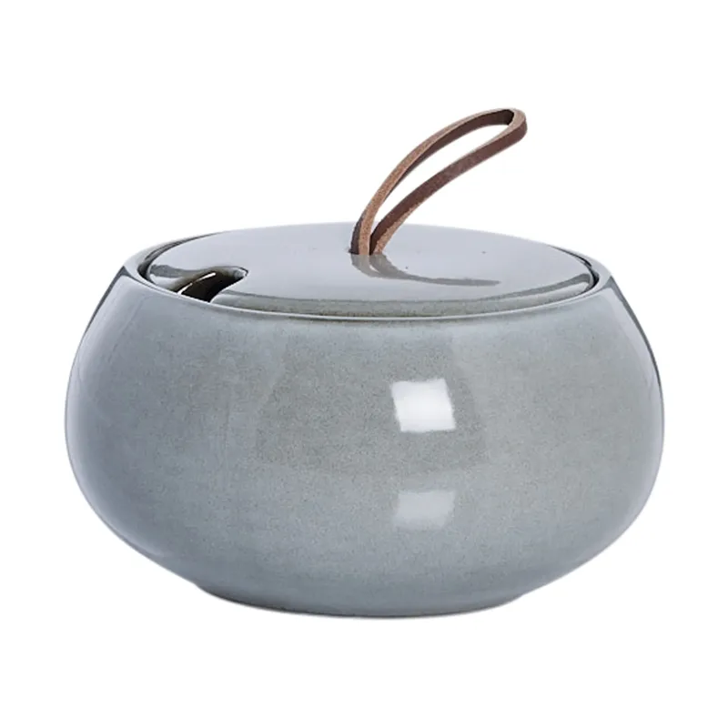 Amera Zuckerschale mit Deckel Ø13cm Grey by Lene Bjerre – product photo