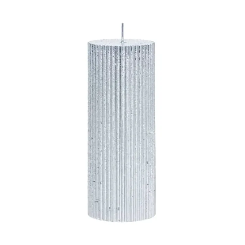 Lissa Kerze Ø6x15 cm Silber by Lene Bjerre – product photo