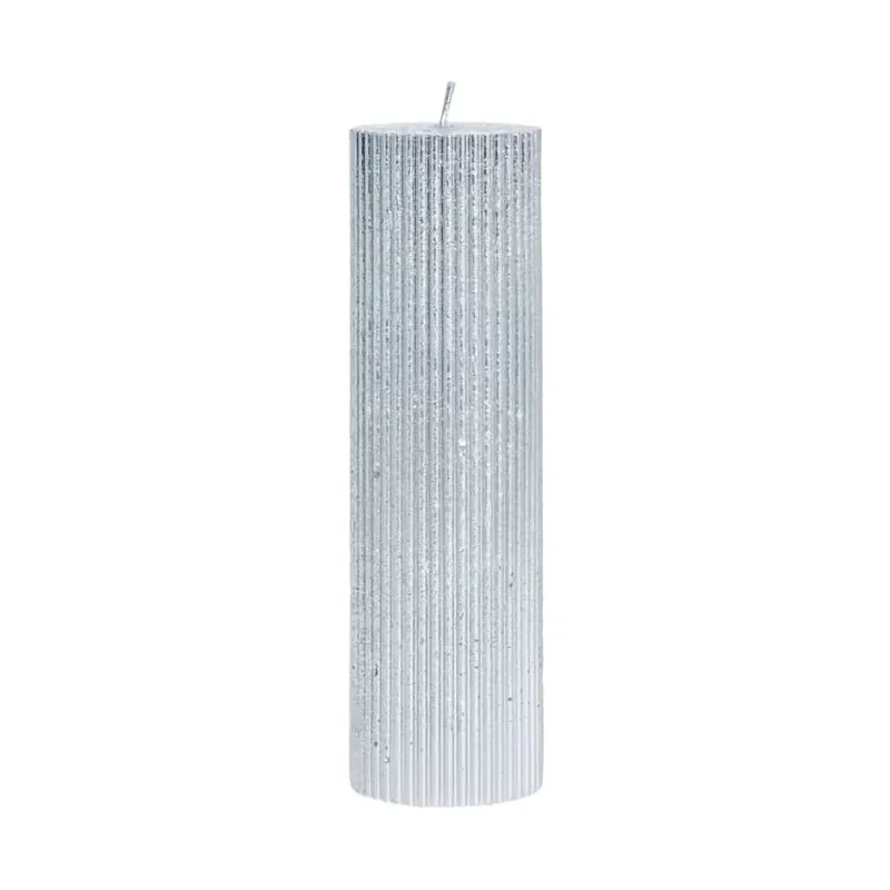 Lissa Kerze Ø6x20 cm Silber de Lene Bjerre – photo du produit