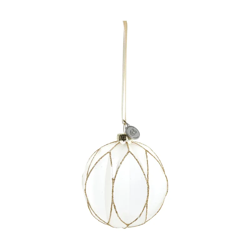 Navina Christbaumkugel Ø8cm White-Light gold by Lene Bjerre – product photo