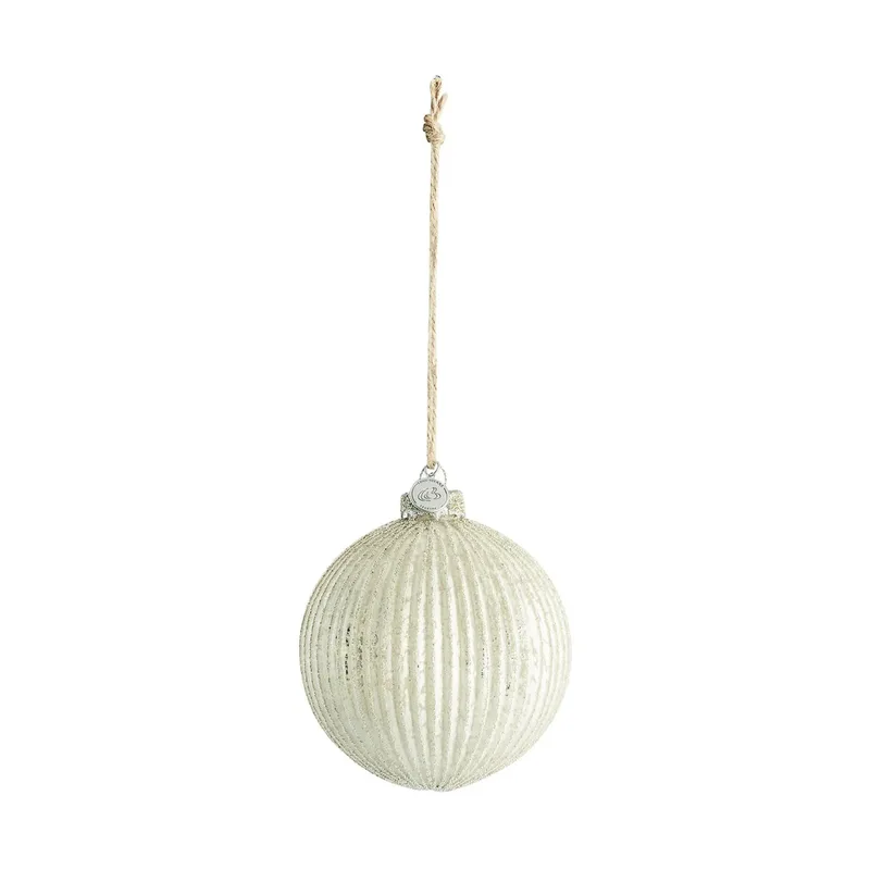 Norille Weihnachtskugel Ø11 cm Off white, gerillt de Lene Bjerre – photo du produit