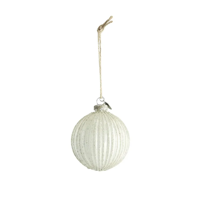 Norille Weihnachtskugel Ø8cm Antique white-silver by Lene Bjerre – product photo