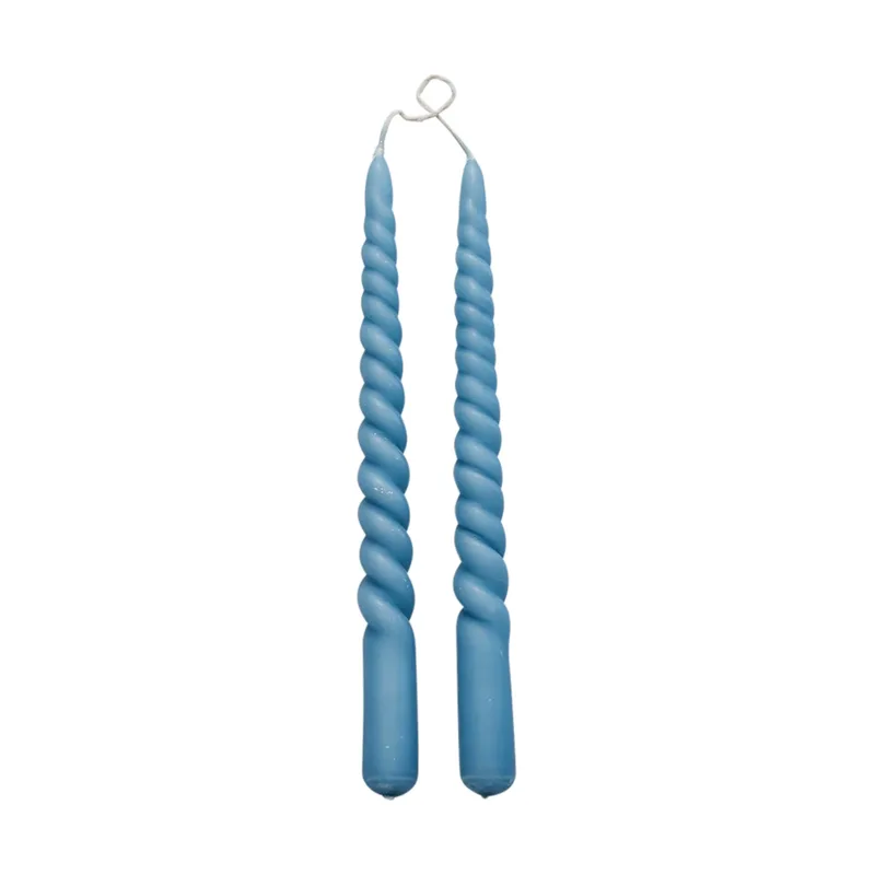 Twisted gedrehte Kerze 25cm 2er Pack F. Blue by Lene Bjerre – product photo