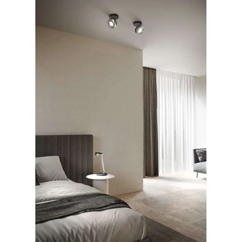 Blade C1 Slim plafondspot, zwart/zilver van LIGHT-POINT – productfoto
