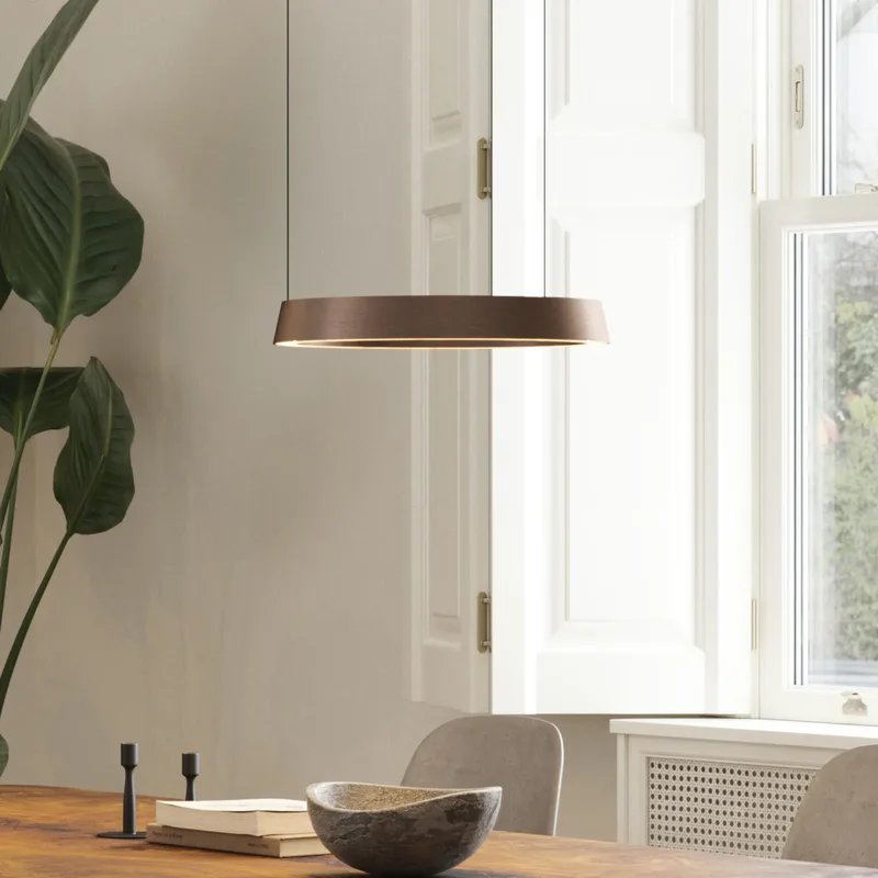 Edge Round LED hanglamp, roségoud, Ø40cm, CCT de LIGHT-POINT – photo du produit