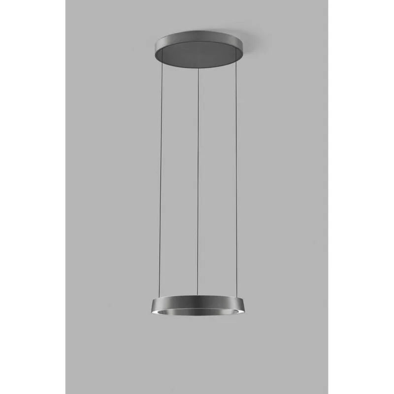 Edge Round LED hanglamp, titanium, Ø40 cm, Smart von LIGHT-POINT – Produktfoto