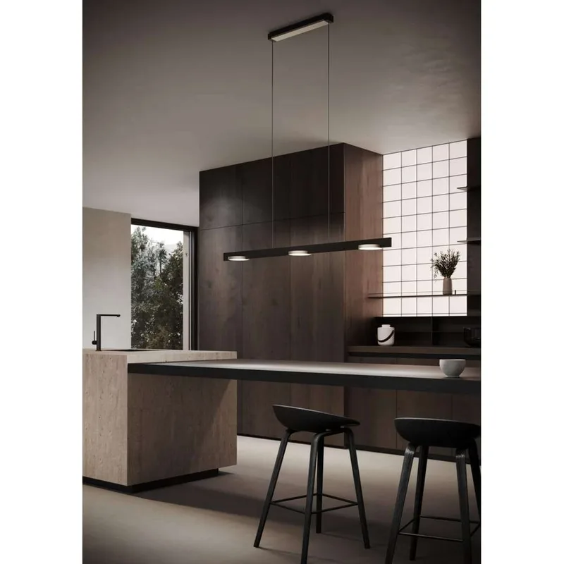 Inlay S1250 Lineaire hanglamp, zwart/zilver by LIGHT-POINT – product photo