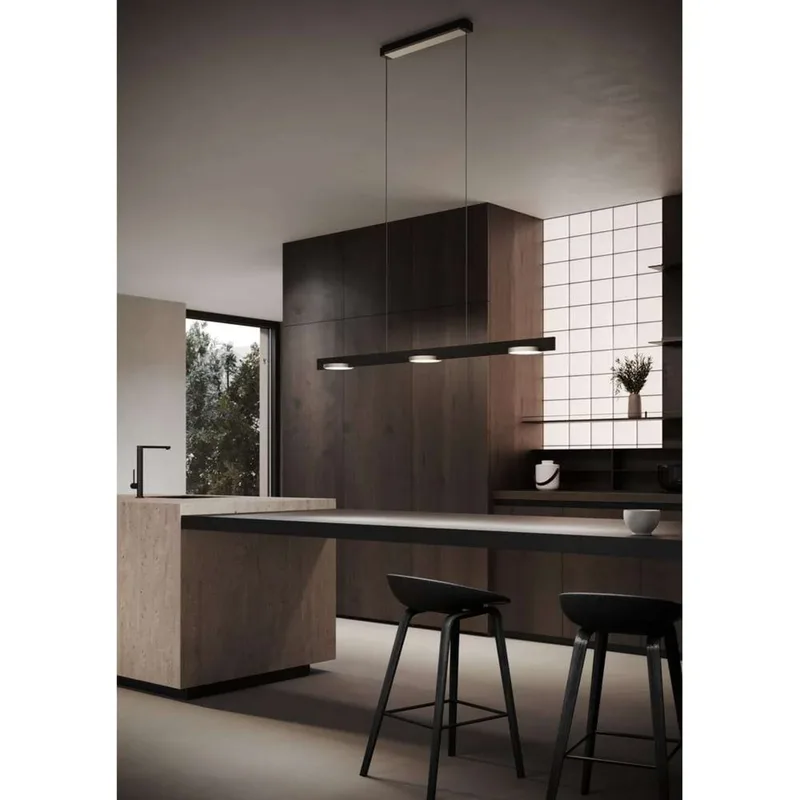 Inlay S1250 Lineaire hanglamp, zwart/zilver by LIGHT-POINT – product photo