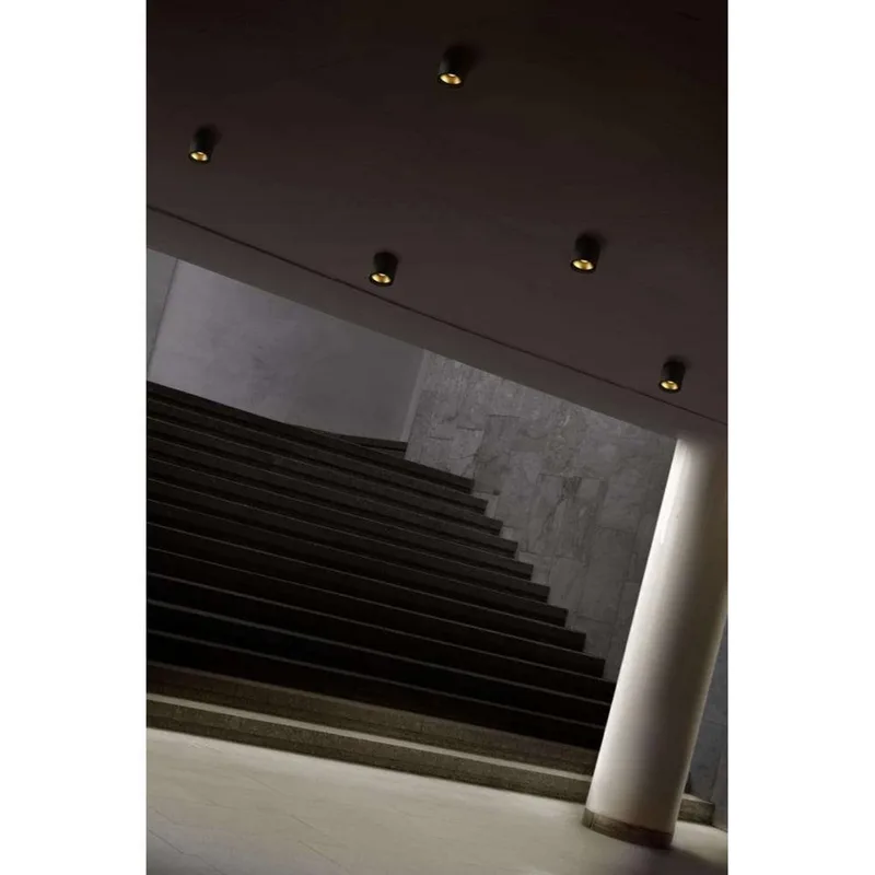 Solo 1 Round plafondlamp, zwart/goud, dimbaar från LIGHT-POINT – produktbild