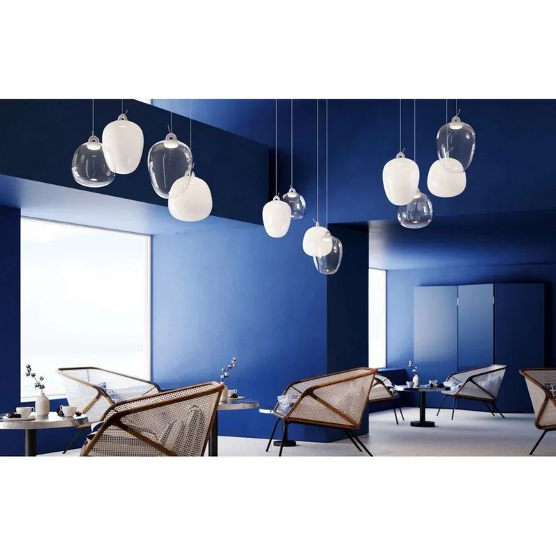 Oblò Hanglamp Large 3000K Glossy Rook/Wit - Lodes - Woonkamer - Glas van Lodes – productfoto