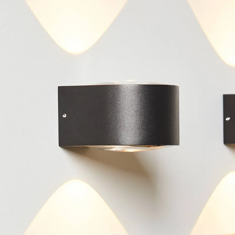 Frey LED wandlamp IP65 2x6W zwart van LOOM DESIGN in Zwart, Helder – productfoto