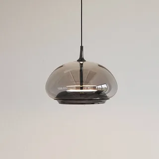 LED hanglamp Avalon, zwart/grijs Ø 20 cm glas by LOOM DESIGN in Black, Rookgrijs-transparant – product photo 1 of 3