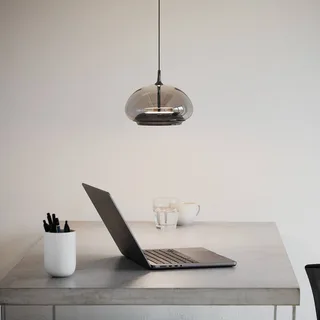 LED hanglamp Avalon, zwart/grijs Ø 20 cm glas by LOOM DESIGN in Black, Rookgrijs-transparant – product photo 3 of 3