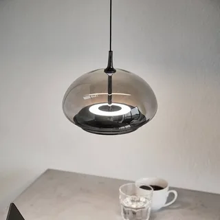 LED hanglamp Avalon, zwart/grijs Ø 20 cm glas by LOOM DESIGN in Black, Rookgrijs-transparant – product photo 2 of 3
