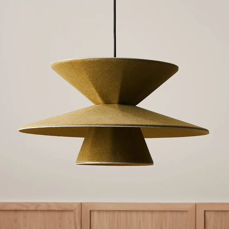 LED hanglamp Morphic, vilt, Ø 50 cm von LOOM DESIGN in Grün – Produktfoto