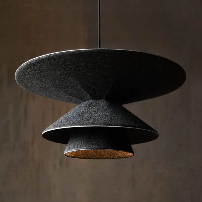 LED hanglamp Morphic, vilt, Ø 50 cm von LOOM DESIGN in Schwarz – Produktfoto