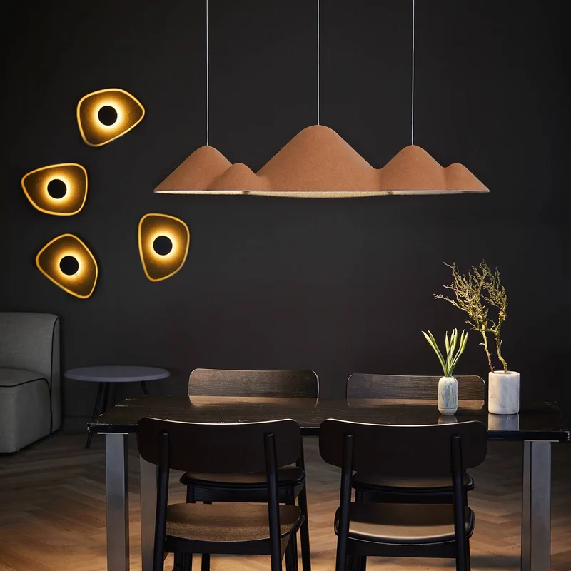LED-hänglampa Panorama, gul/grå filt 106 cm von LOOM DESIGN in Gelb, Grau – Produktfoto 2 von 4