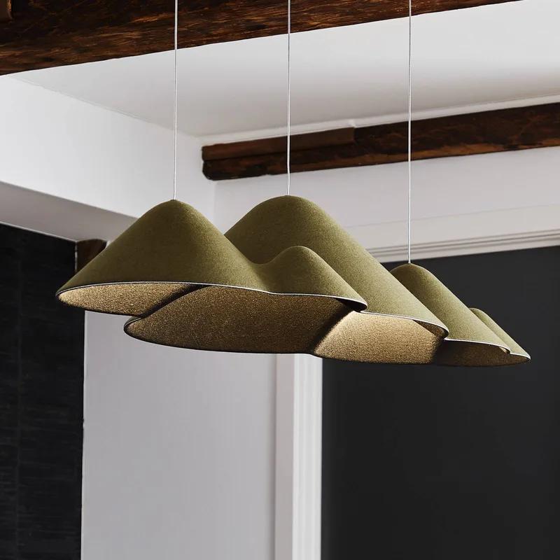 LED hanglamp Panorama groen/zwart vilt 106 cm by LOOM DESIGN in Green, Black – product photo