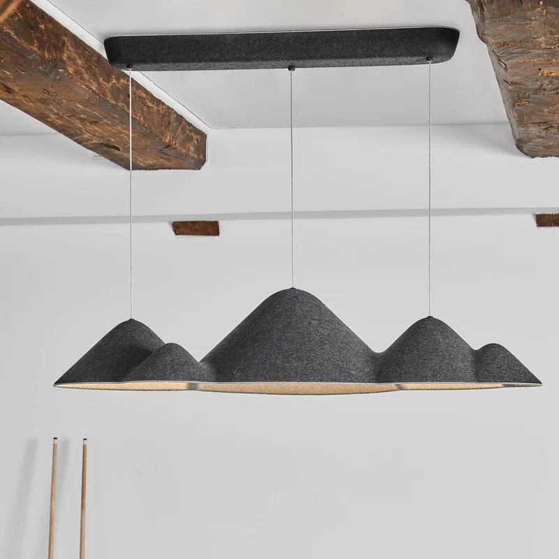 LED hanglamp Panorama zwart/grijs vilt 106 cm by LOOM DESIGN in Black, Grey – product photo