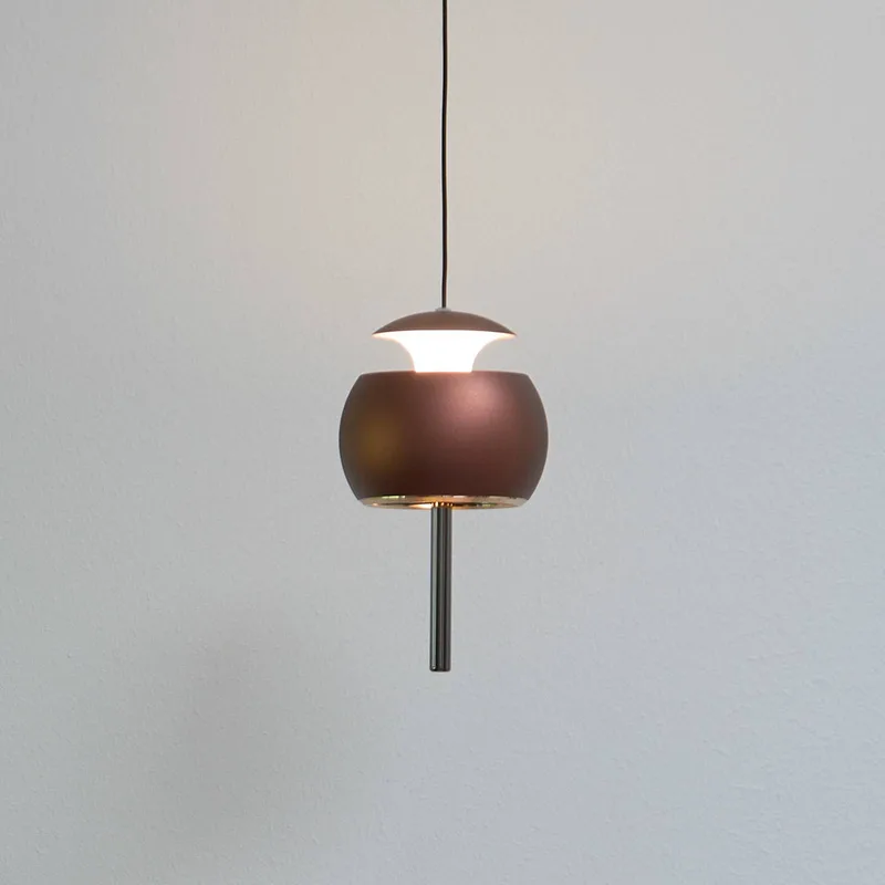 LED hanglamp Parachute, bruin, Ø 9,6 cm, aluminium by LOOM DESIGN in Koffiebruin – product photo