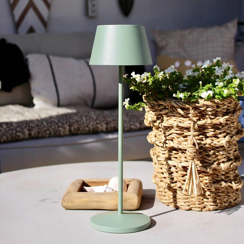 LED oplaadbare terraslamp Modi 36 cm CCT van LOOM DESIGN in Groen-grijs – productfoto