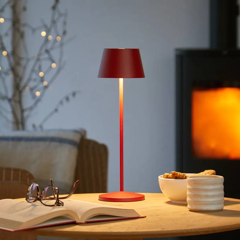 LED oplaadbare terraslamp Modi robijnrood 36 cm CCT de LOOM DESIGN en Rouge – photo du produit