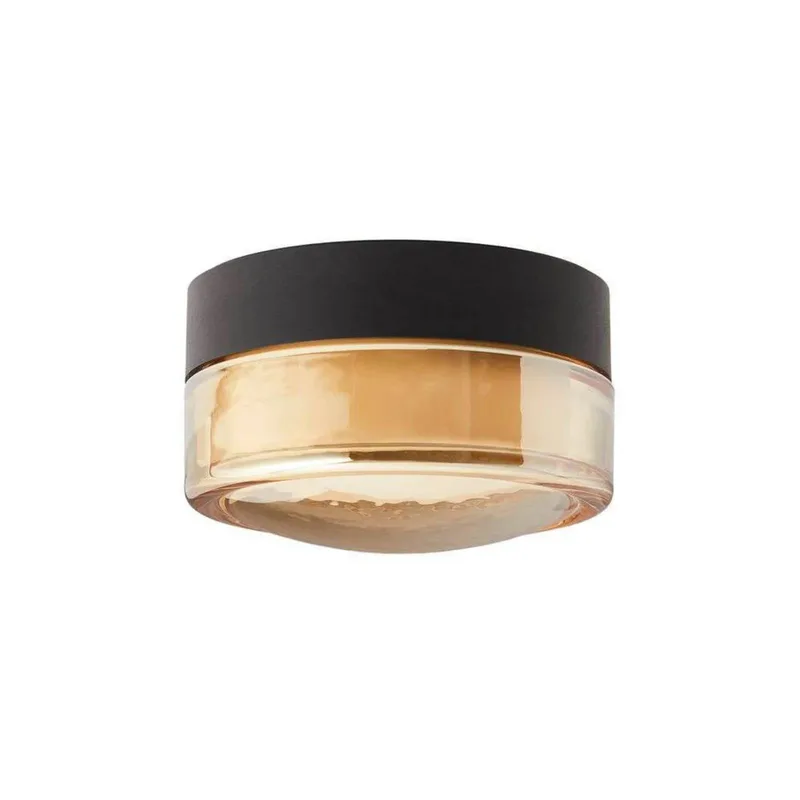 LED plafondlamp Otto Convex, amber, IP65 från LOOM DESIGN i Amber, Svart – produktbild