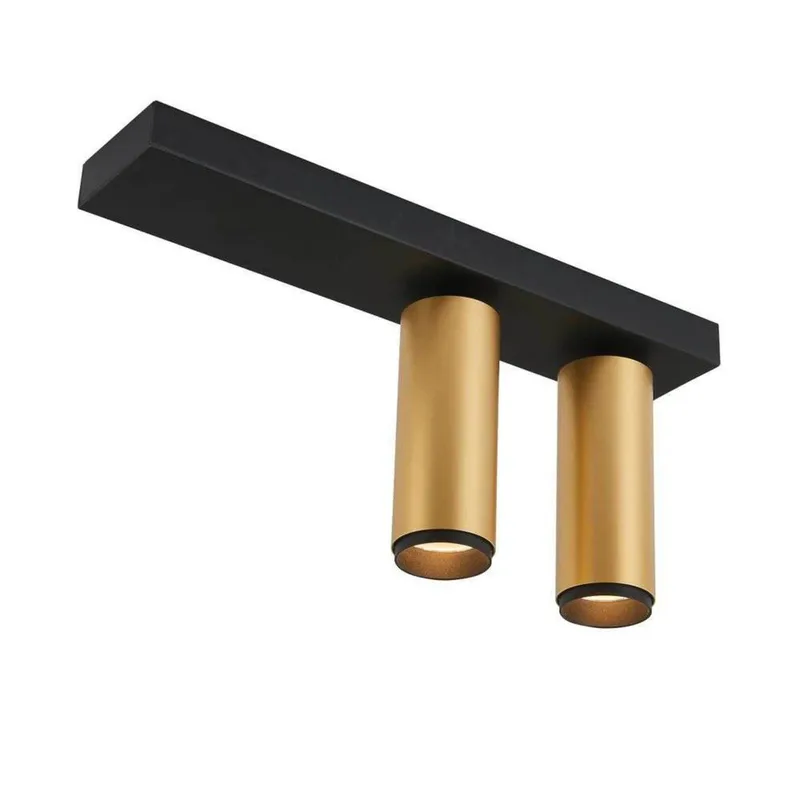 LED plafondspot X-Beam, 2-lamps, zwart/goud de LOOM DESIGN en Noir, Or – photo du produit