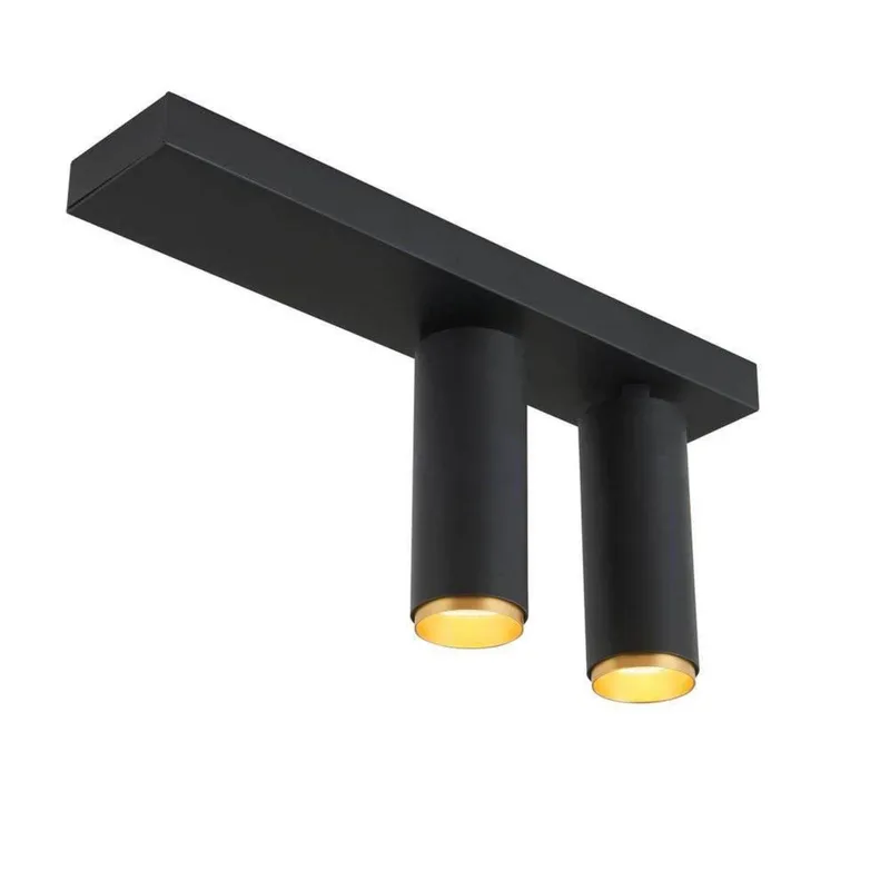LED plafondspot X-Beam, 2-lamps, zwart von LOOM DESIGN in Schwarz, Gold – Produktfoto