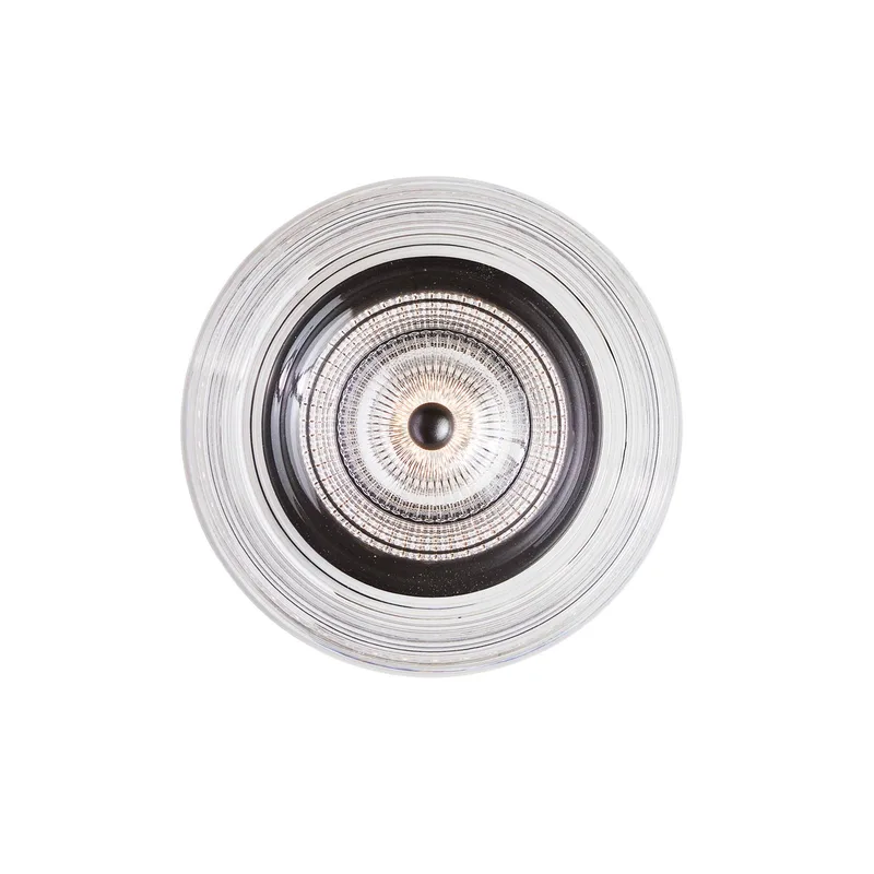 LED-vägglampa Glow, svart/klar Ø 16 cm akryl från LOOM DESIGN i Zwart mat, Helder – produktbild