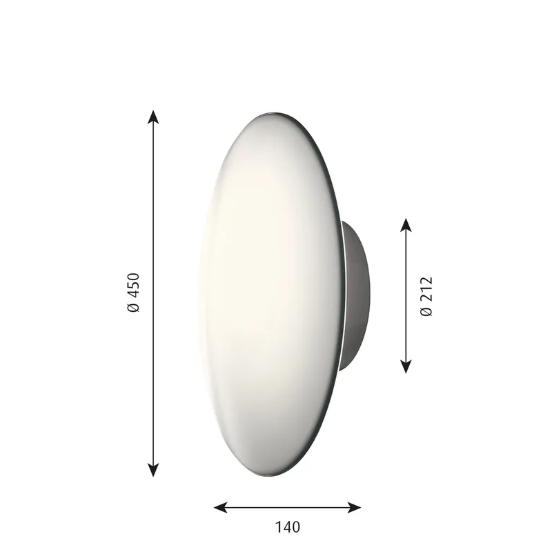 AJ Eklipta Wand-/Plafondlamp Ø450 White - Louis Poulsen - Badkamer - Designer - Glas - Rond by Louis Poulsen – product photo