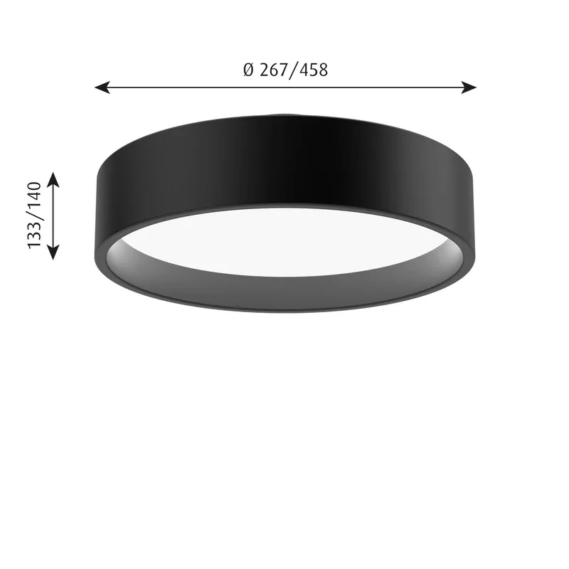 LP Circle Decke, Ø 26,7 cm schwarz von Louis Poulsen in Schwarz, weiß opal – Produktfoto