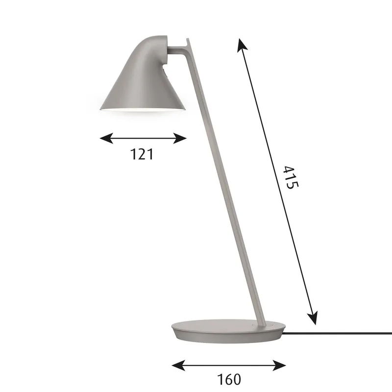 NJP Mini LED-Tischleuchte by Louis Poulsen in Hellgrau – product photo