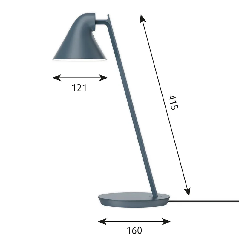 NJP Mini Taffellamp Petrol - Louis Poulsen - Woonkamer - Designer - Metaal - Met lampenkap by Louis Poulsen – product photo