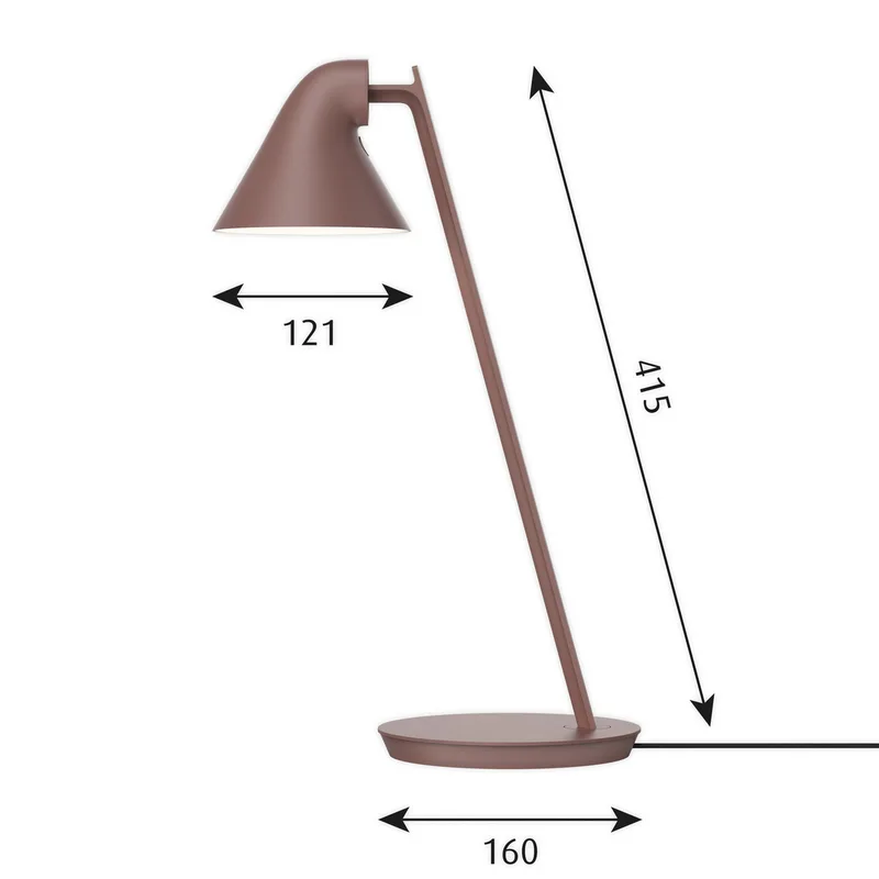 NJP Mini Taffellamp Rosebrown - Louis Poulsen - Woonkamer - Designer - Metaal - Met lampenkap van Louis Poulsen – productfoto