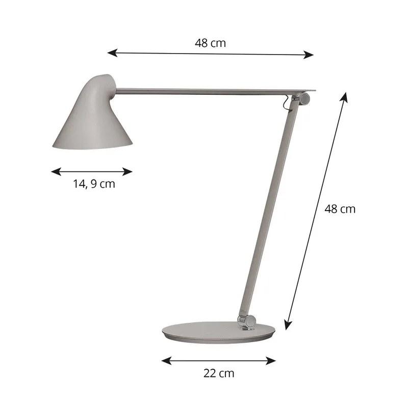 NJP Tafellamp met Voet 2700K Licht Gray van Louis Poulsen – productfoto 2 van 5