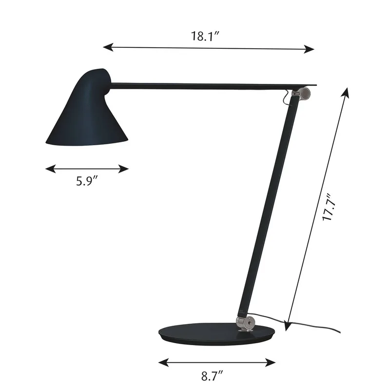 NJP Tafellamp met Voet 3000K Zwart van Louis Poulsen – productfoto 5 van 5