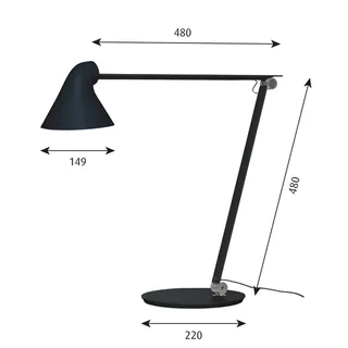 NJP Tafellamp met Voet 3000K Zwart van Louis Poulsen – productfoto 4 van 5