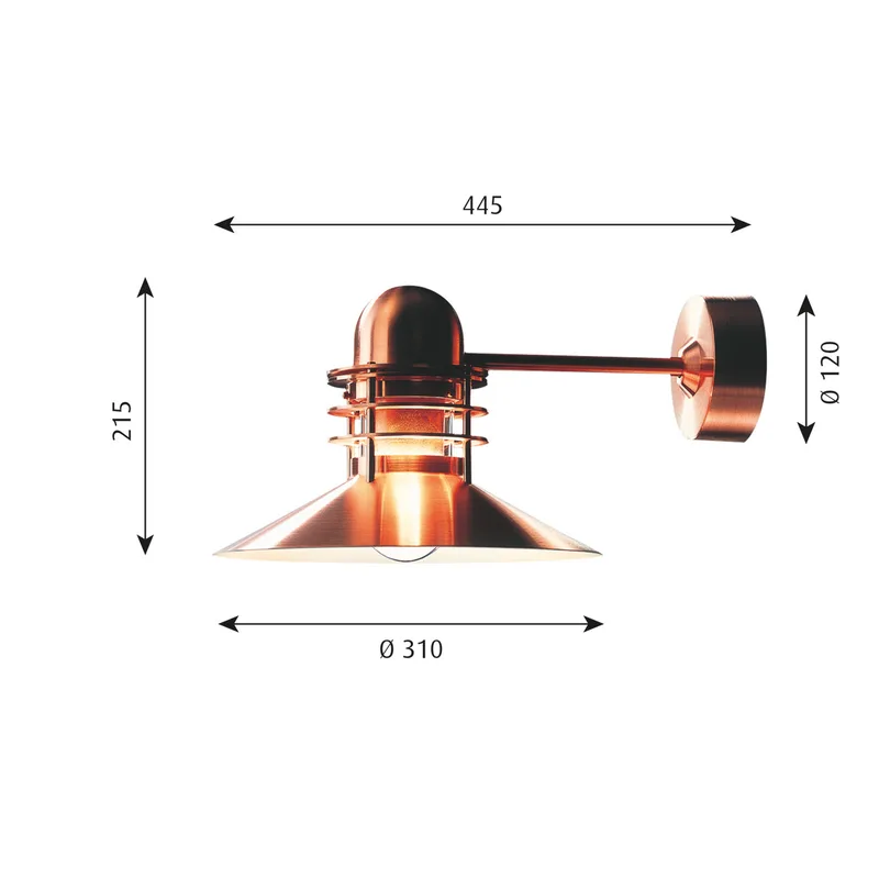 Nyhavn Wandlamp Koper - Louis Poulsen - Designer - Metaal - 1 lamp von Louis Poulsen – Produktfoto