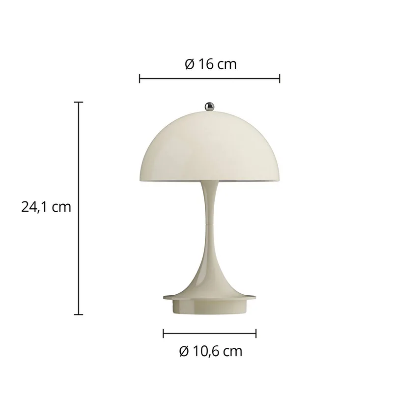 Panthella 160 PORTABLE V3 acculamp Opal Beige van Louis Poulsen – productfoto 4 van 5
