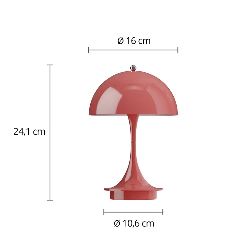Panthella 160 PORTABLE V3 acculamp Opaque Coral van Louis Poulsen – productfoto 4 van 5